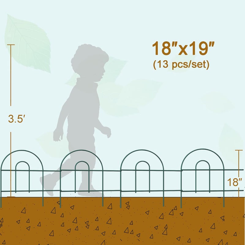 FOREHOGAR Decorative Garden Folding Border Fence, Metal Wire Edging Flower Fence Panel 18in X20ft Outdoor Patio Landscape - Image 4